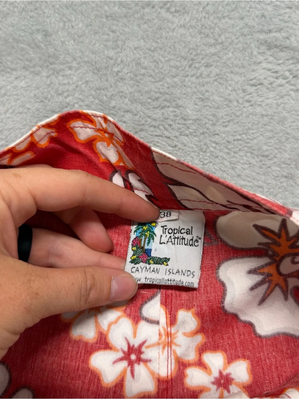 Vintage Tropical L’Attitude Mens 38 Board Shorts Hawaiian Floral Surf Y2K Swim